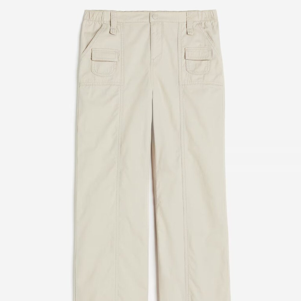 H&M Straight-Leg Pants in Light Beige